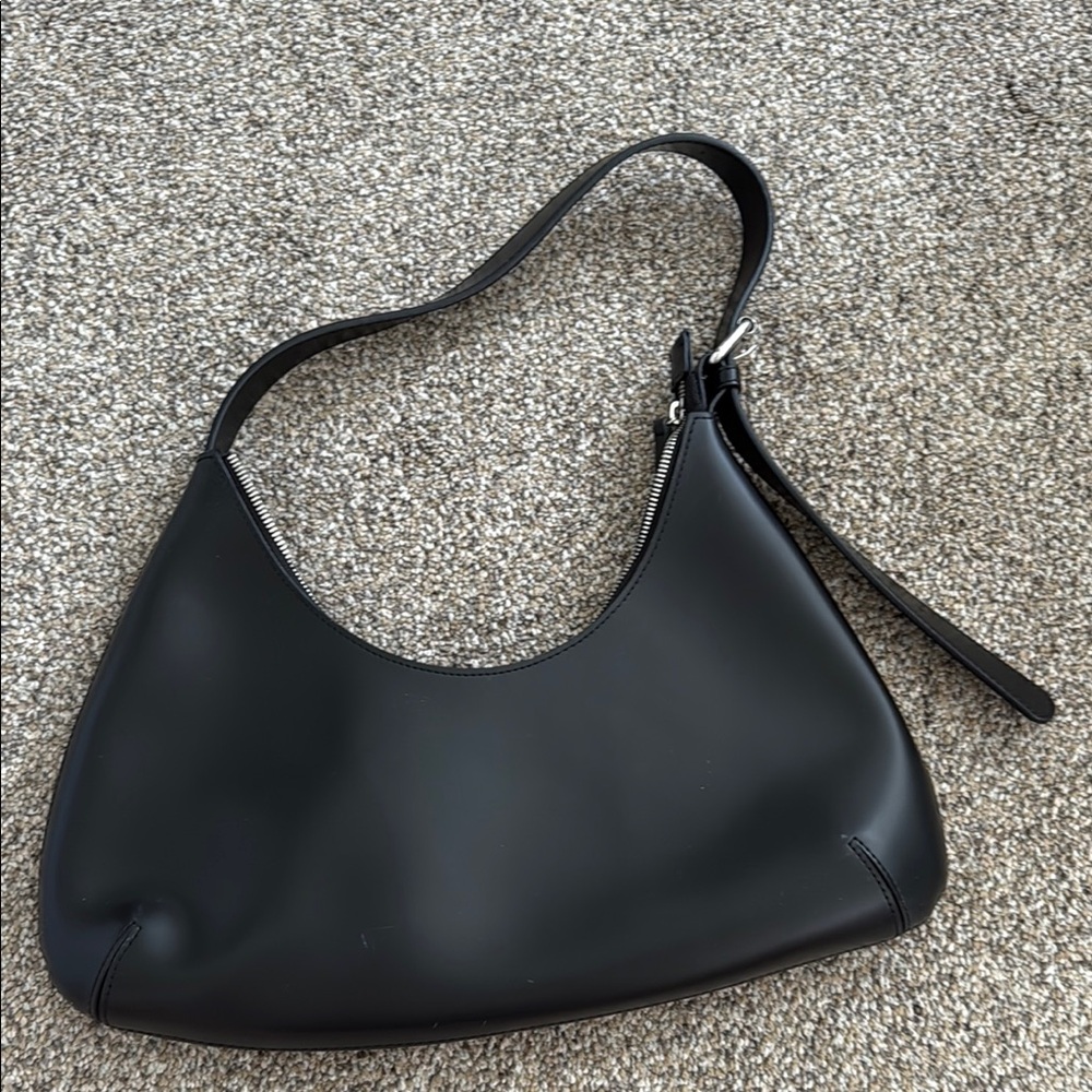 Oak + Fort Black Leather Shoulder Bag